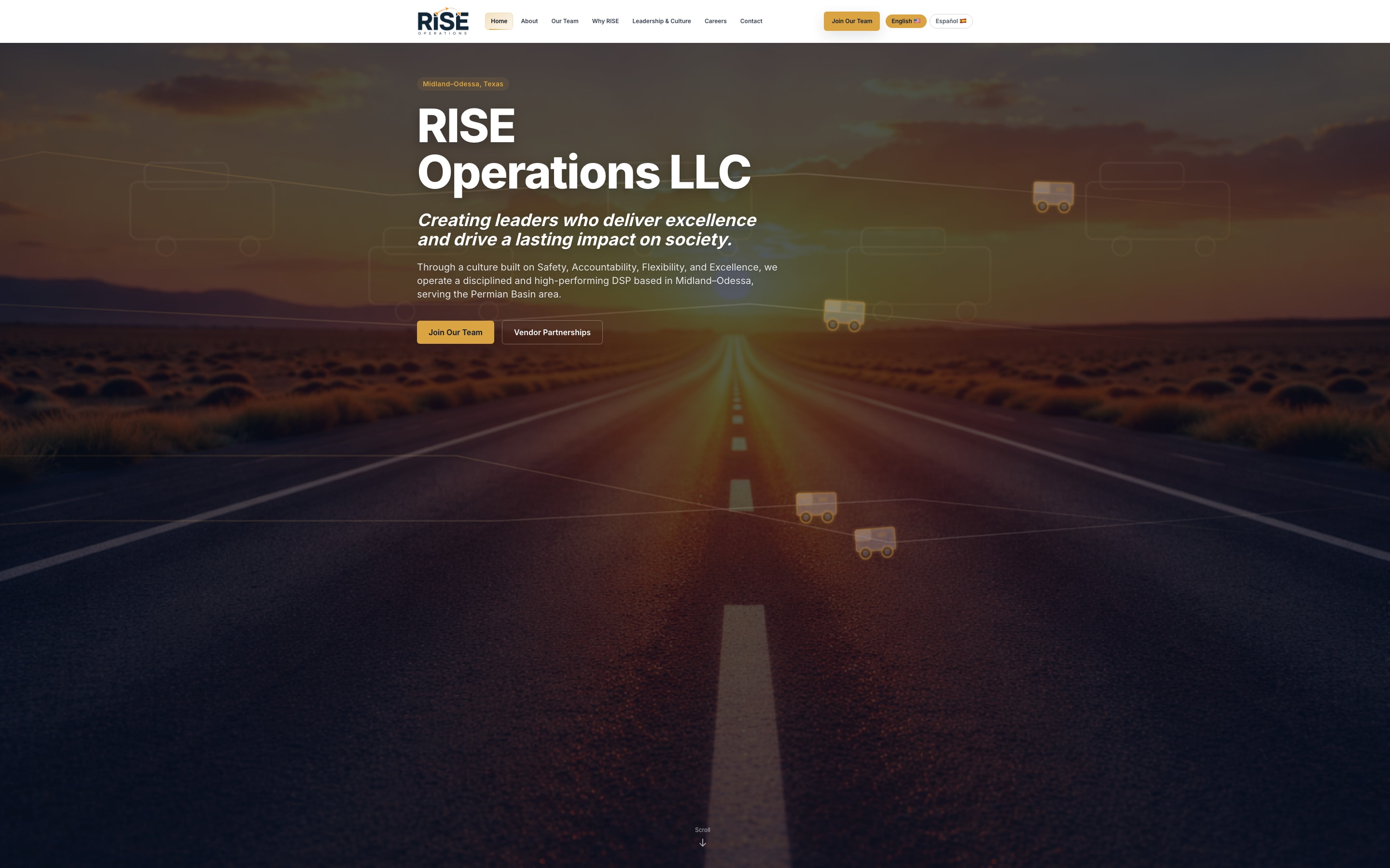 Homepage of RISE Operations LLC